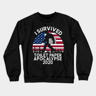 I Survived Toilet Paper Apocalypse 2020 Us Flag Crewneck Sweatshirt